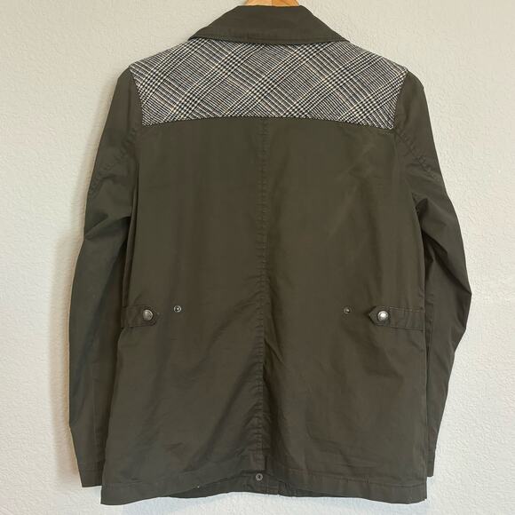 Sam Edelman Green Brown Military Jacket Cotton Wool Velour Sz S - Picture 5 of 10